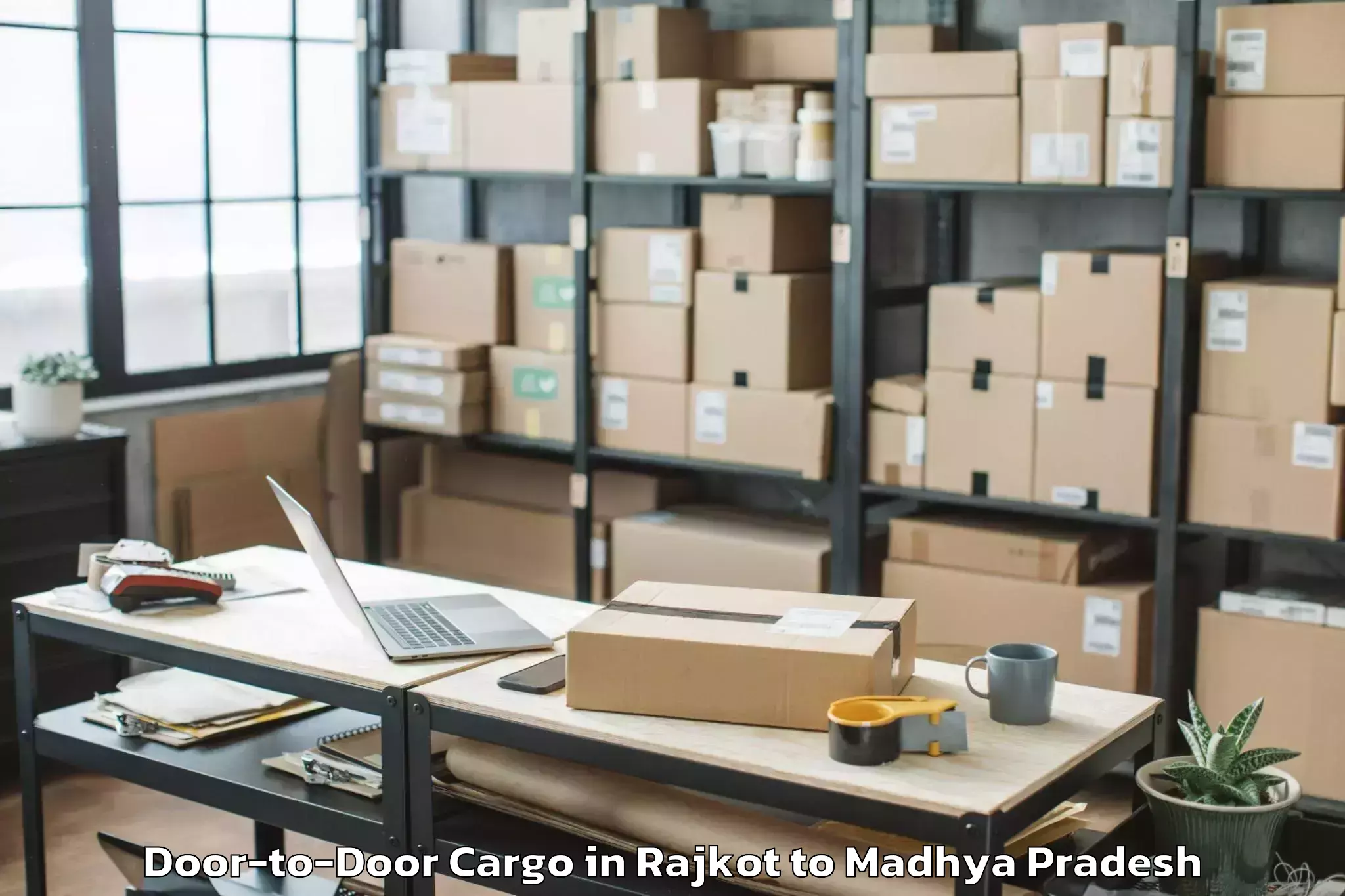 Book Rajkot to Peoples University Bhopal Door To Door Cargo Online